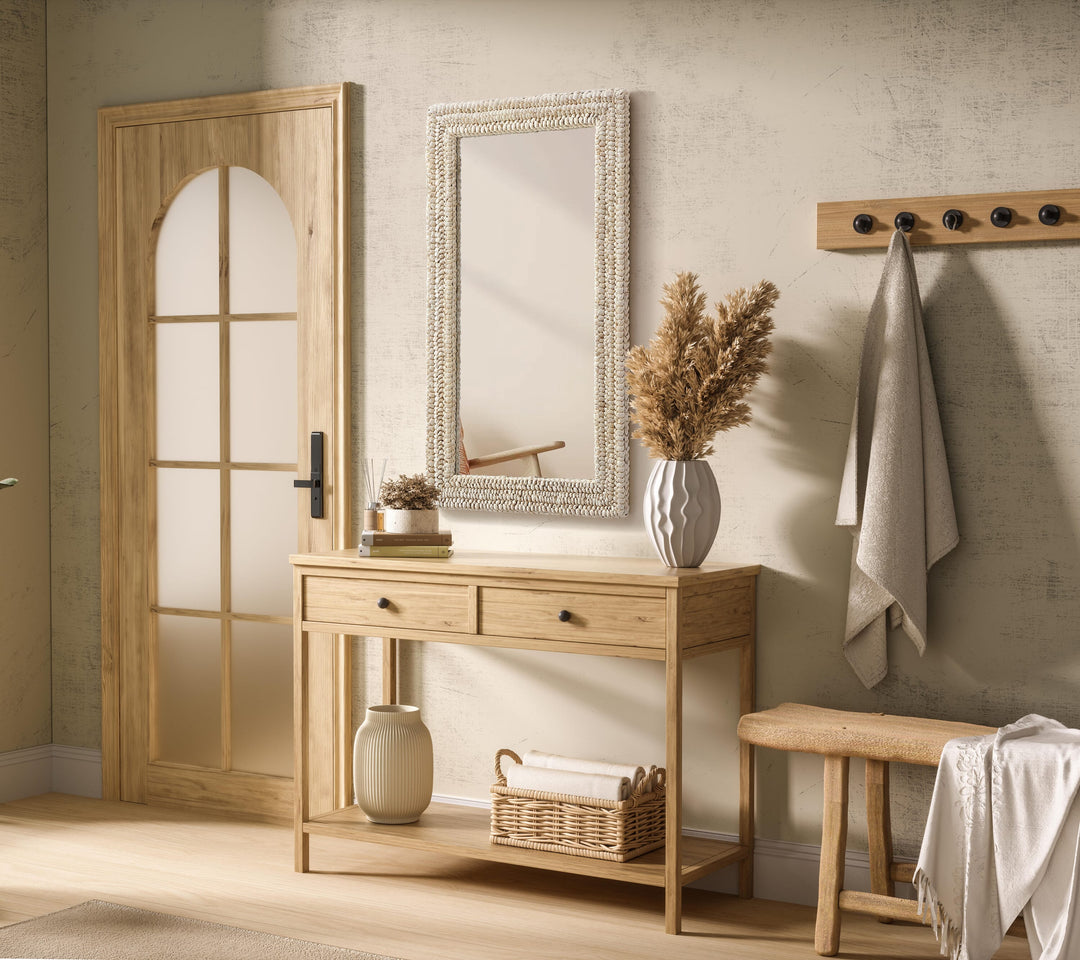 Jute Rectangle Mirror by Elegant - view 3