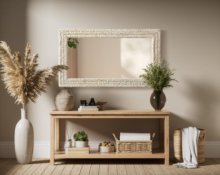 Jute Rectangle Mirror by Elegant - view 6