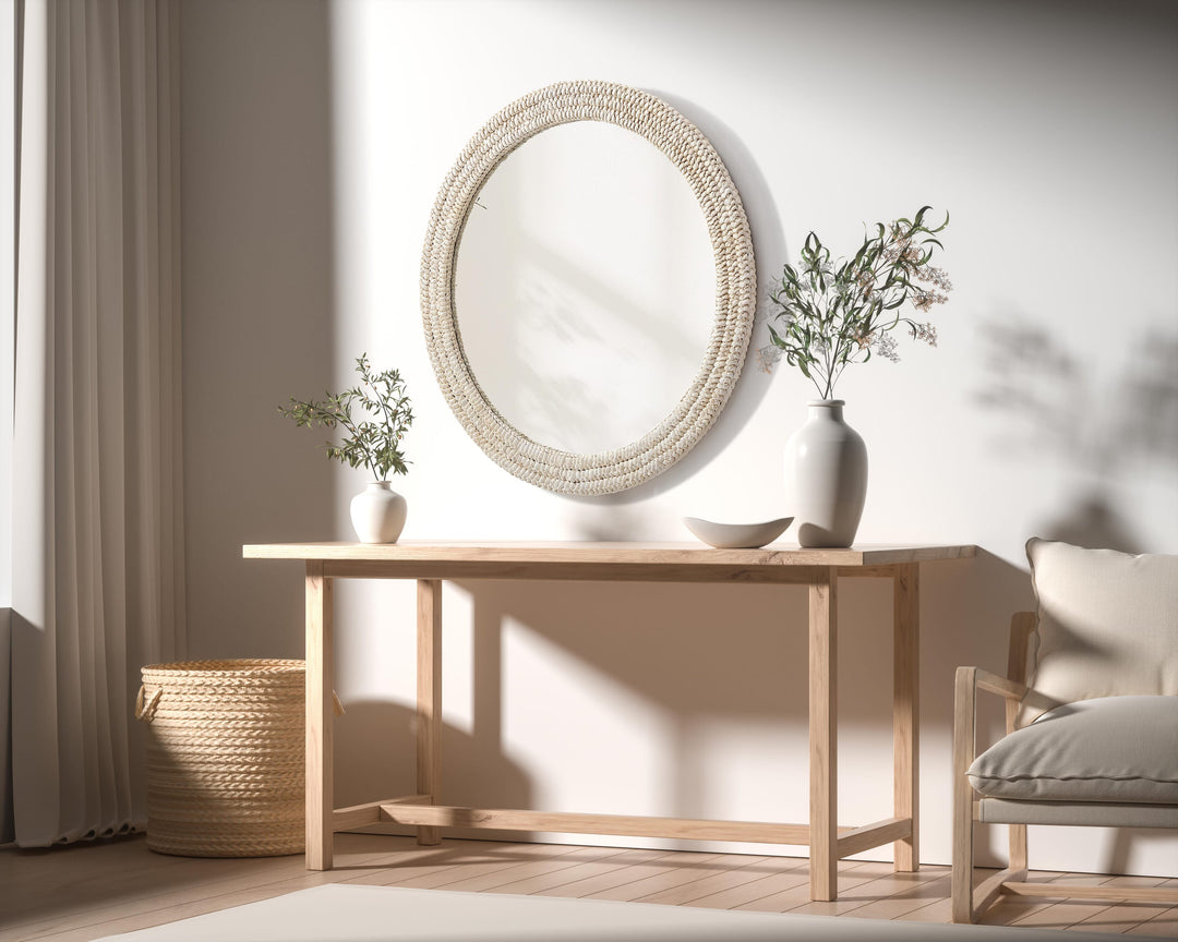 Jute Round Mirror by Elegant - view 10