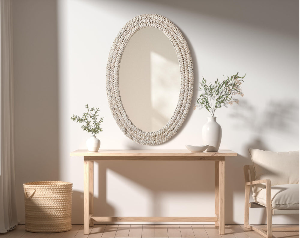 Jute Oval Mirror by Elegant - view 2