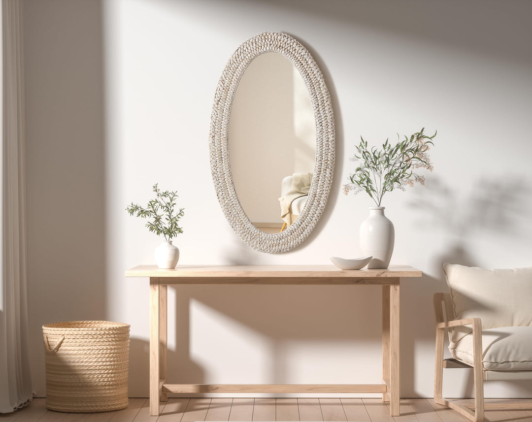 Jute Oval Mirror by Elegant - view 12