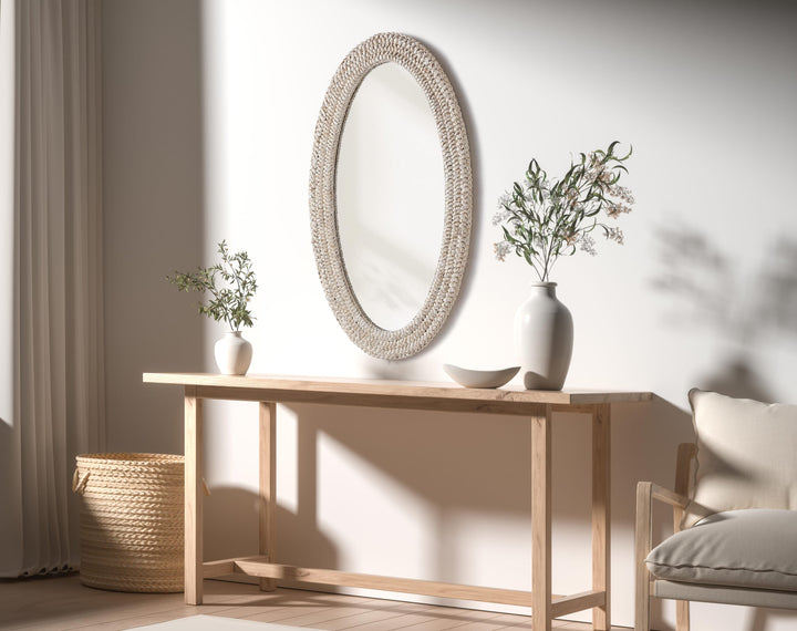 Jute Oval Mirror by Elegant - view 13
