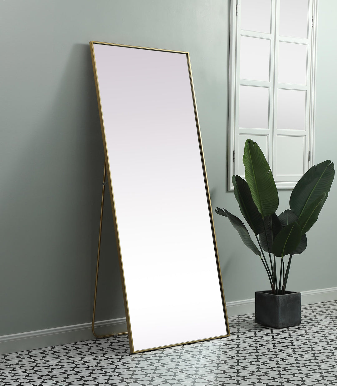 Metal Frame Rectangle Full Length Mirror by Elegant - view 21