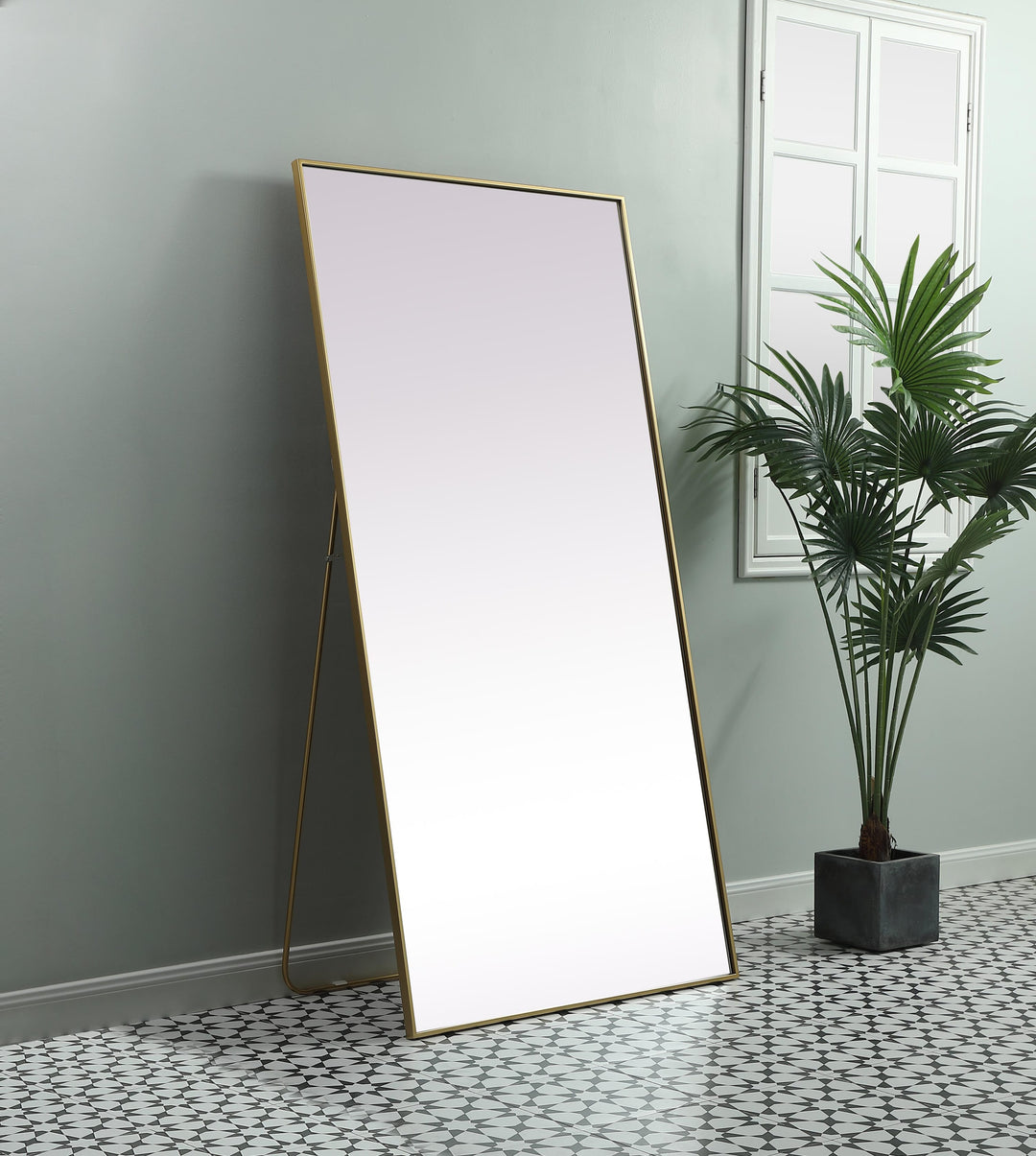 Metal Frame Rectangle Full Length Mirror by Elegant - view 51