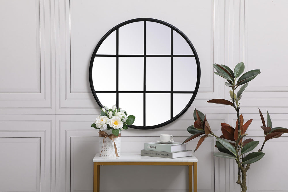 Metal Windowpane Mirror by Elegant - view 2