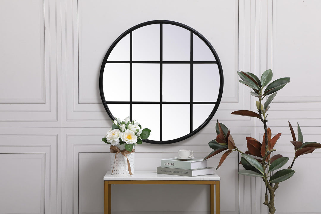 Metal Windowpane Mirror by Elegant - view 2