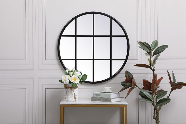 Metal Windowpane Mirror by Elegant - view 2