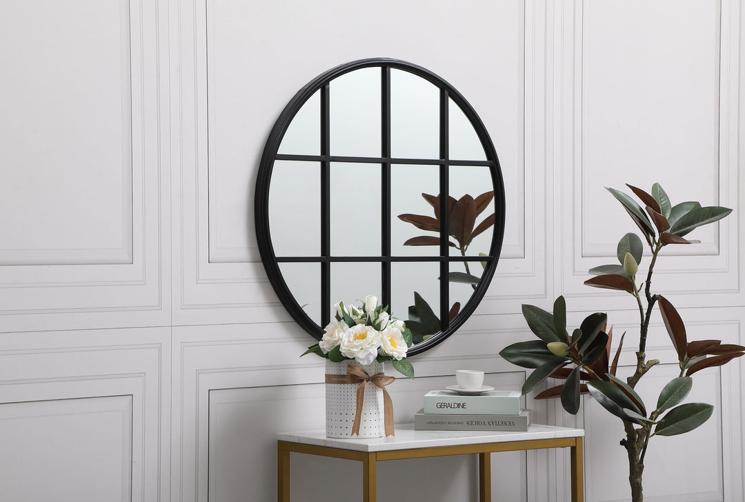 Metal Windowpane Mirror by Elegant - view 3