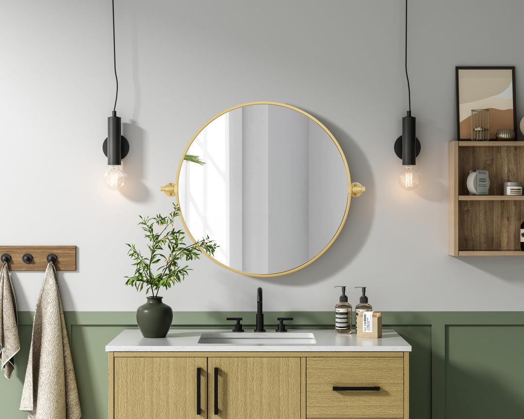Metal Frame Round Mirror by Elegant - view 11