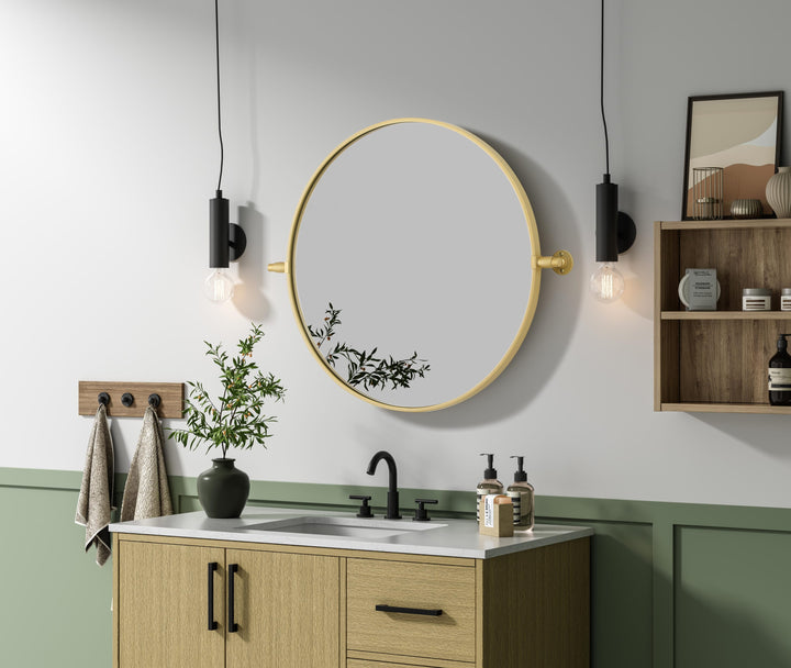Metal Frame Round Mirror by Elegant - view 12