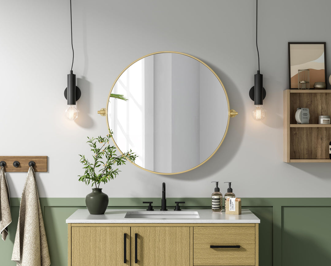 Metal Frame Round Mirror by Elegant - view 38