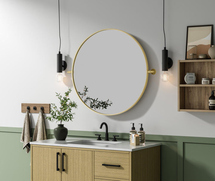 Metal Frame Round Mirror by Elegant - view 39