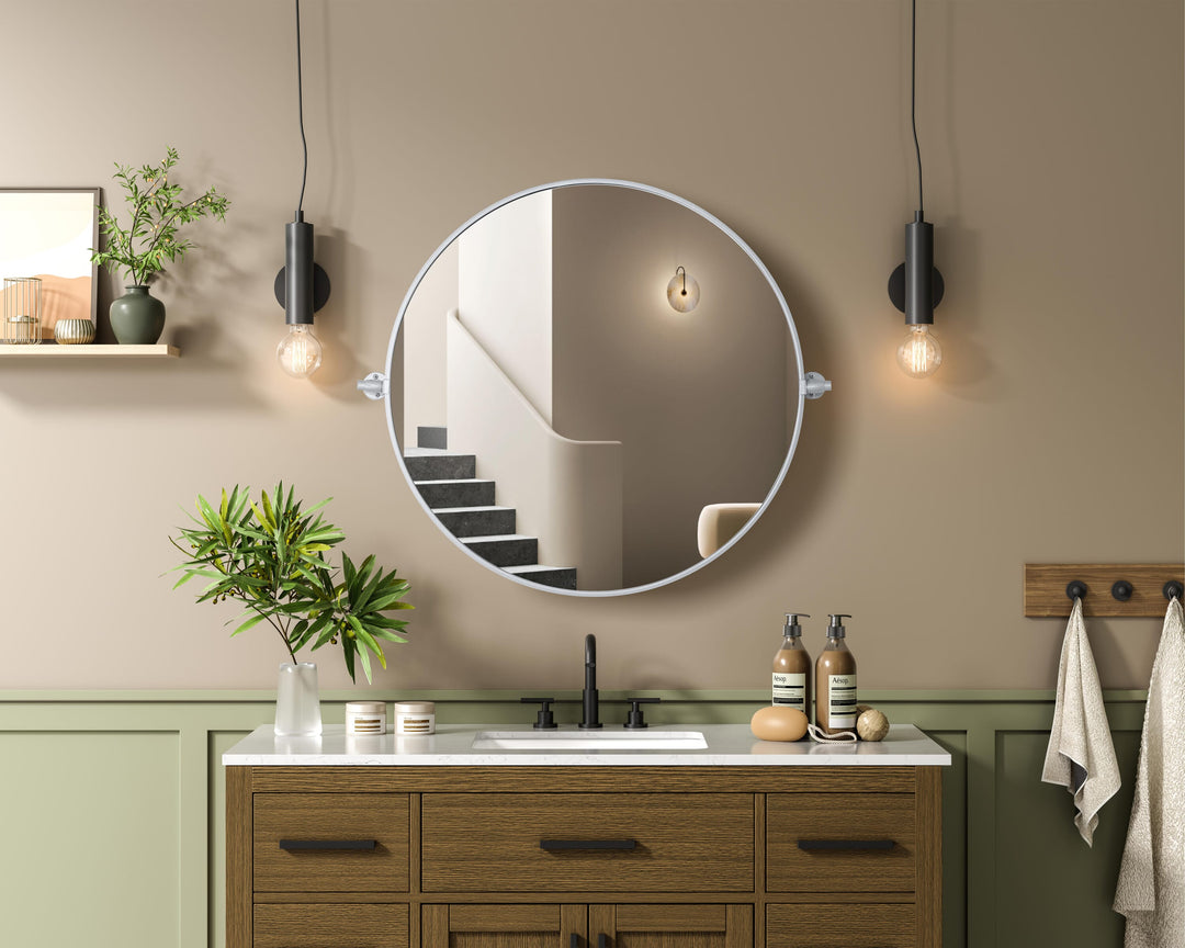 Metal Frame Round Mirror by Elegant - view 47
