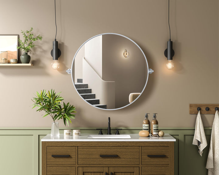 Metal Frame Round Mirror by Elegant - view 47