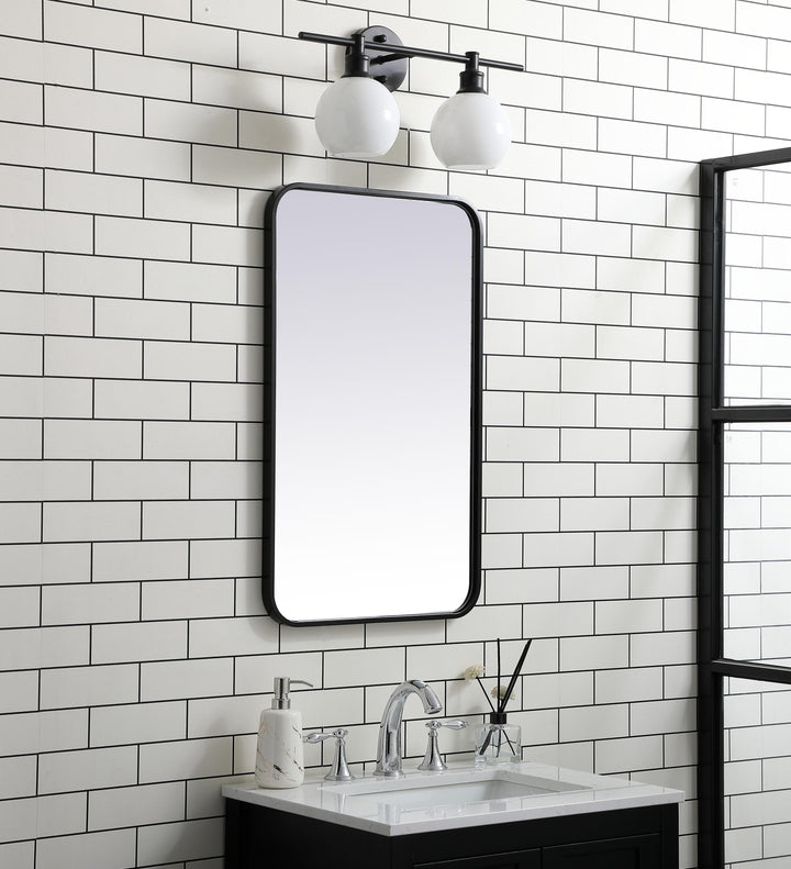 Soft Corner Metal Rectangular Mirror by Elegant - view 3