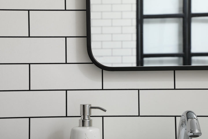 Soft Corner Metal Rectangular Mirror by Elegant - view 4
