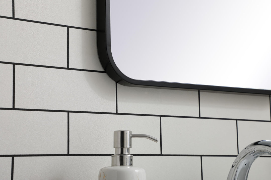 Soft Corner Metal Rectangular Mirror by Elegant - view 5