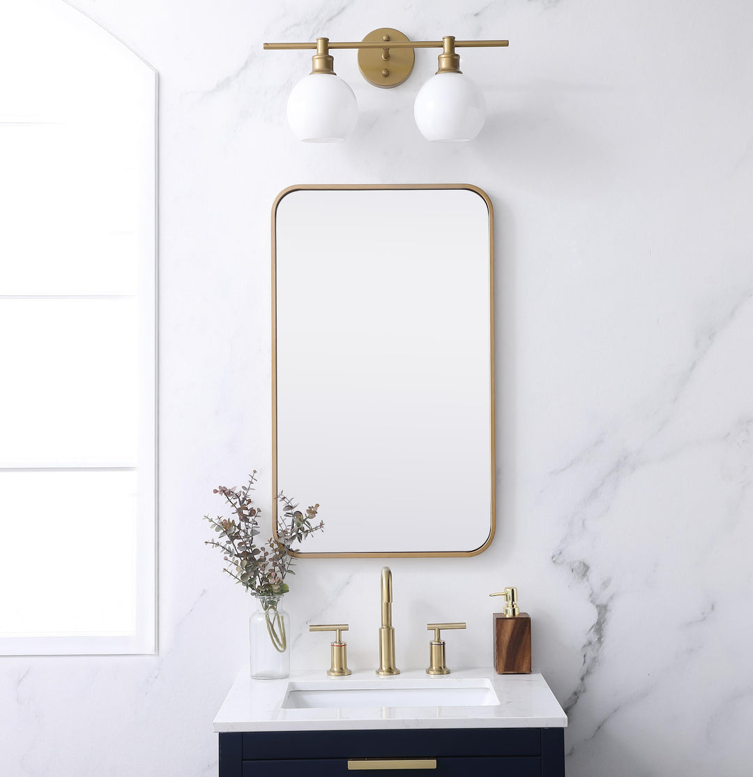 Soft Corner Metal Rectangular Mirror by Elegant - view 8