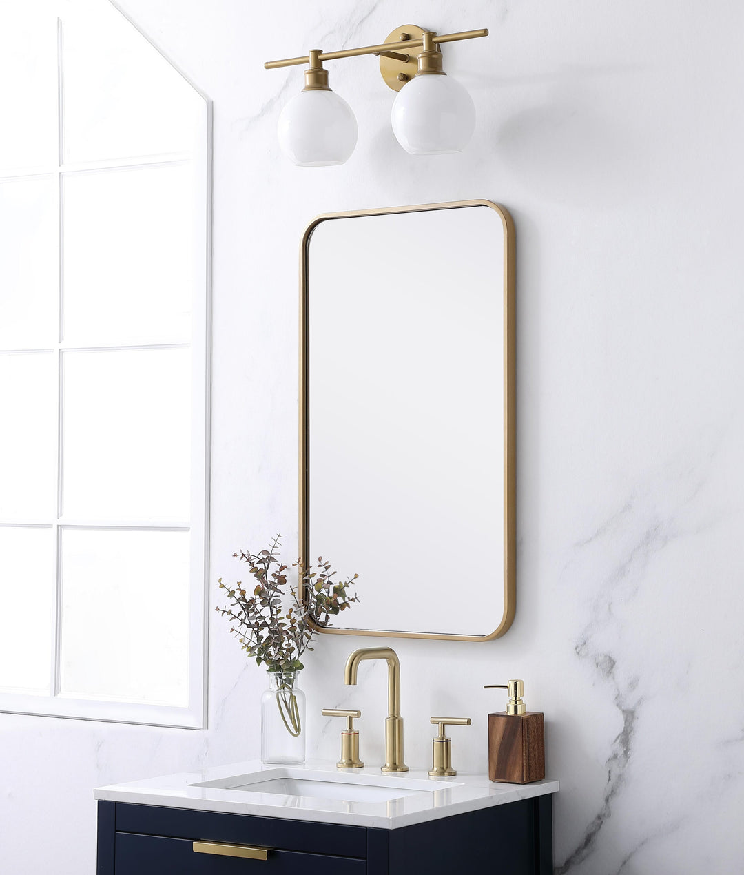Soft Corner Metal Rectangular Mirror by Elegant - view 9