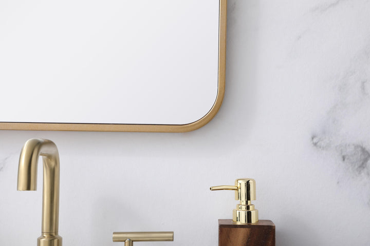 Soft Corner Metal Rectangular Mirror by Elegant - view 10
