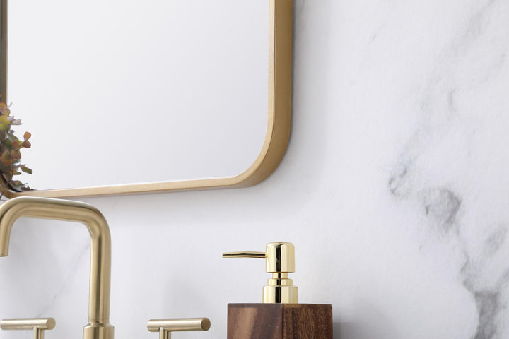 Soft Corner Metal Rectangular Mirror by Elegant - view 11