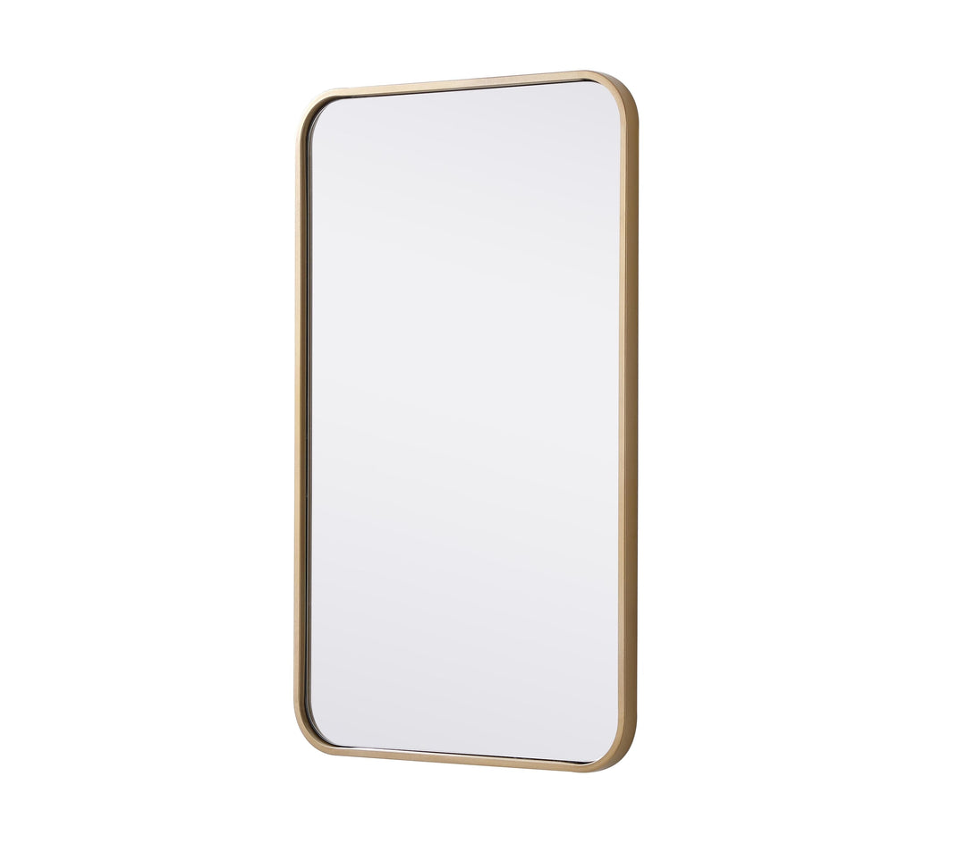 Soft Corner Metal Rectangular Mirror by Elegant - view 12