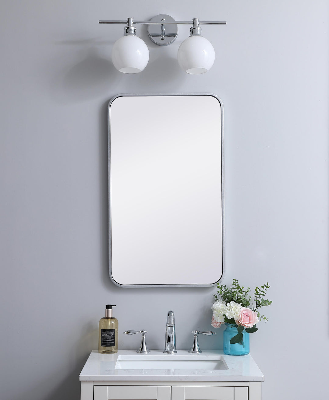 Soft Corner Metal Rectangular Mirror by Elegant - view 14