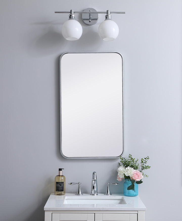 Soft Corner Metal Rectangular Mirror by Elegant - view 14