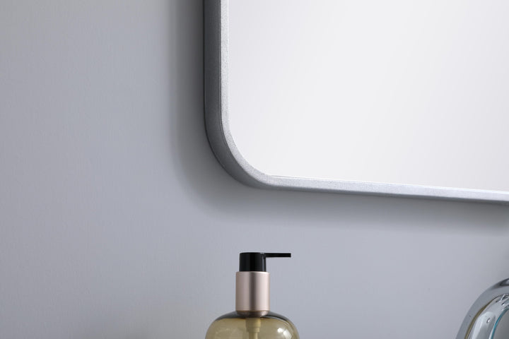 Soft Corner Metal Rectangular Mirror by Elegant - view 17