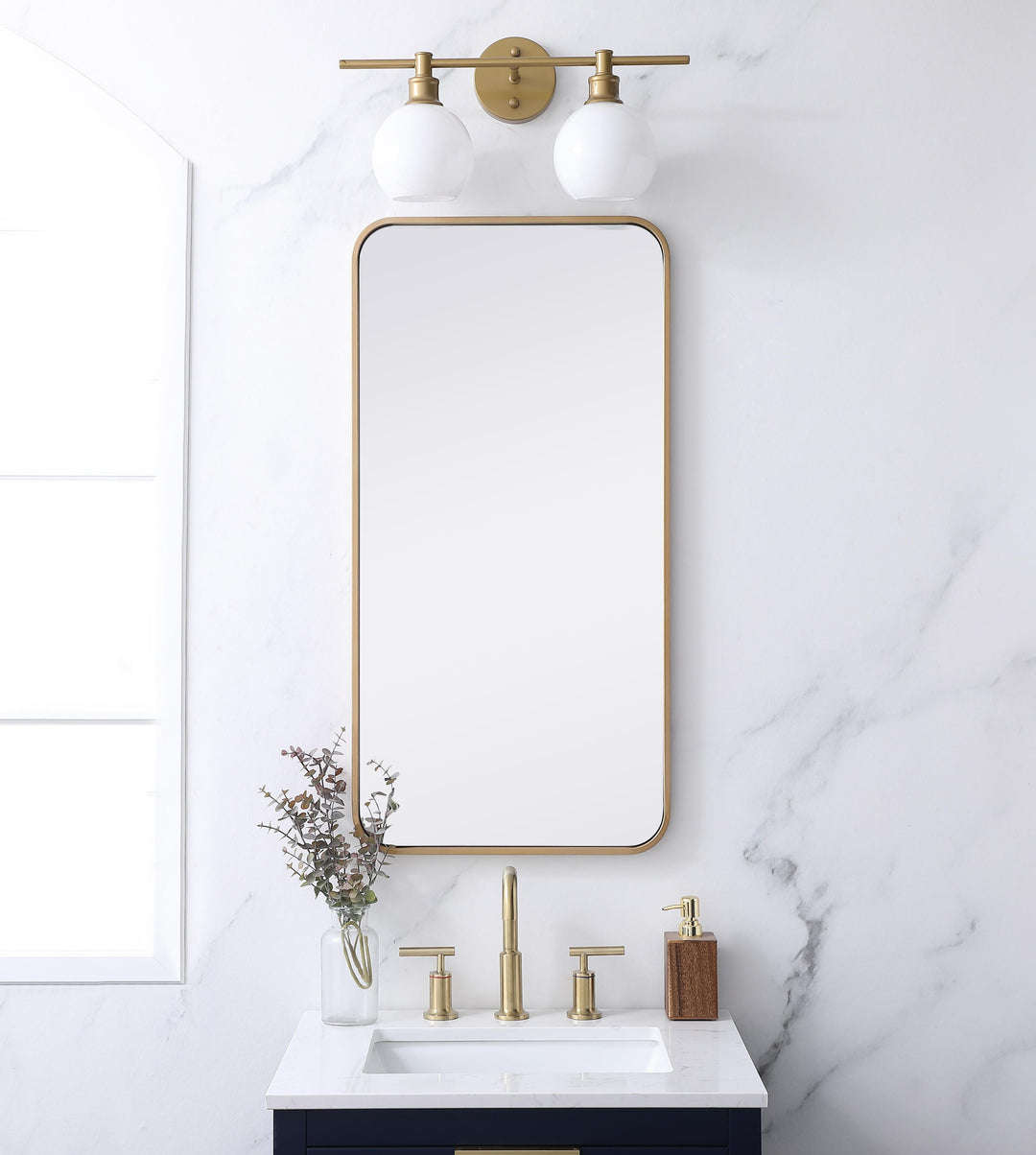 Soft Corner Metal Rectangular Mirror by Elegant - view 26
