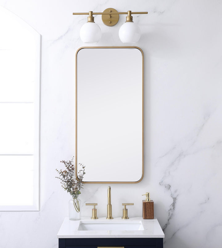 Soft Corner Metal Rectangular Mirror by Elegant - view 26