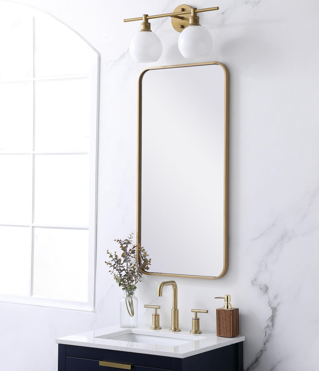 Soft Corner Metal Rectangular Mirror by Elegant - view 27