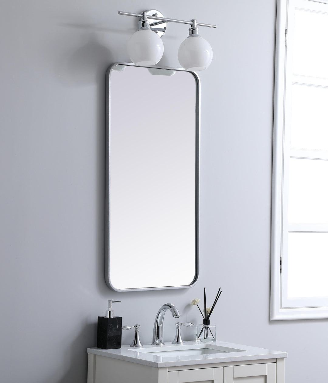 Soft Corner Metal Rectangular Mirror by Elegant - view 33