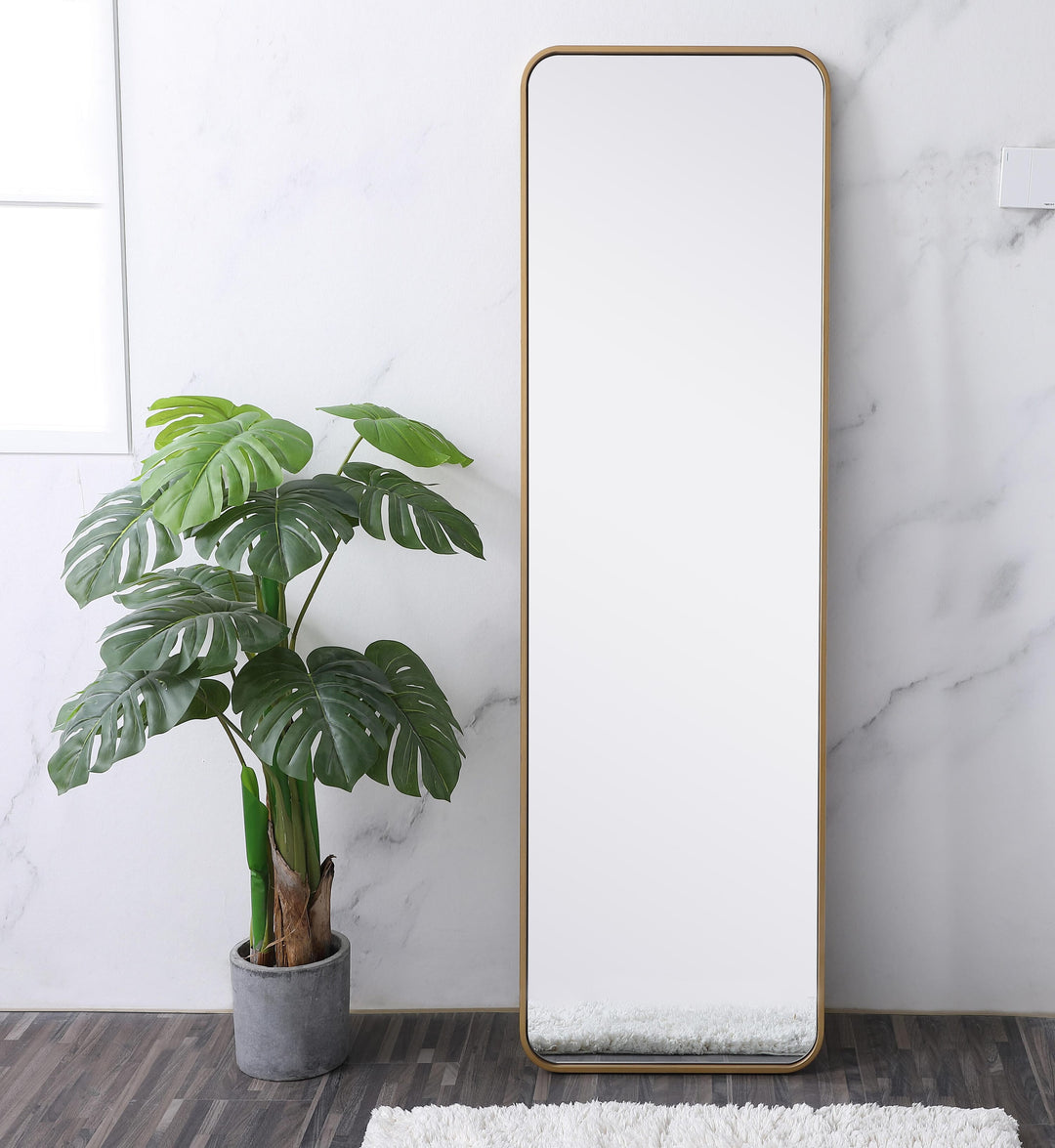 Soft Corner Metal Rectangular Mirror by Elegant - view 44
