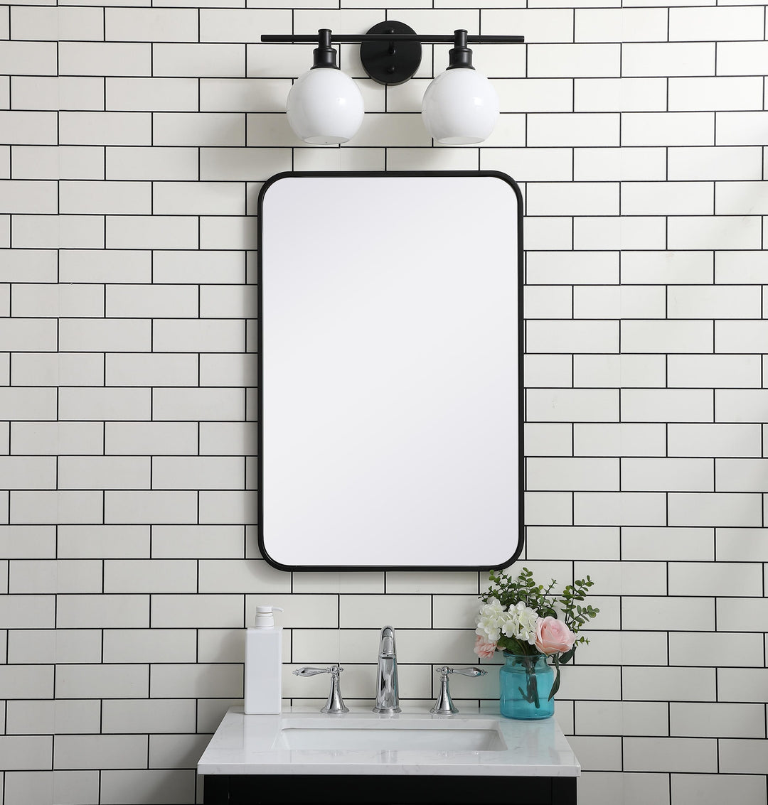 Soft Corner Metal Rectangular Mirror by Elegant - view 56