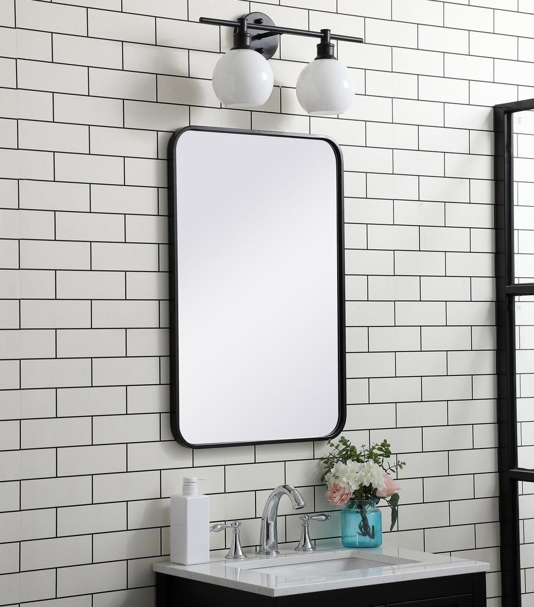 Soft Corner Metal Rectangular Mirror by Elegant - view 57