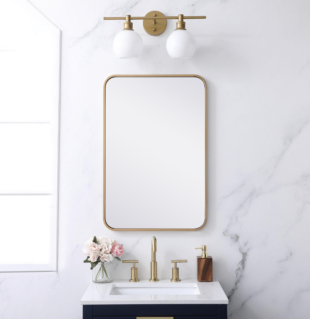 Soft Corner Metal Rectangular Mirror by Elegant - view 62