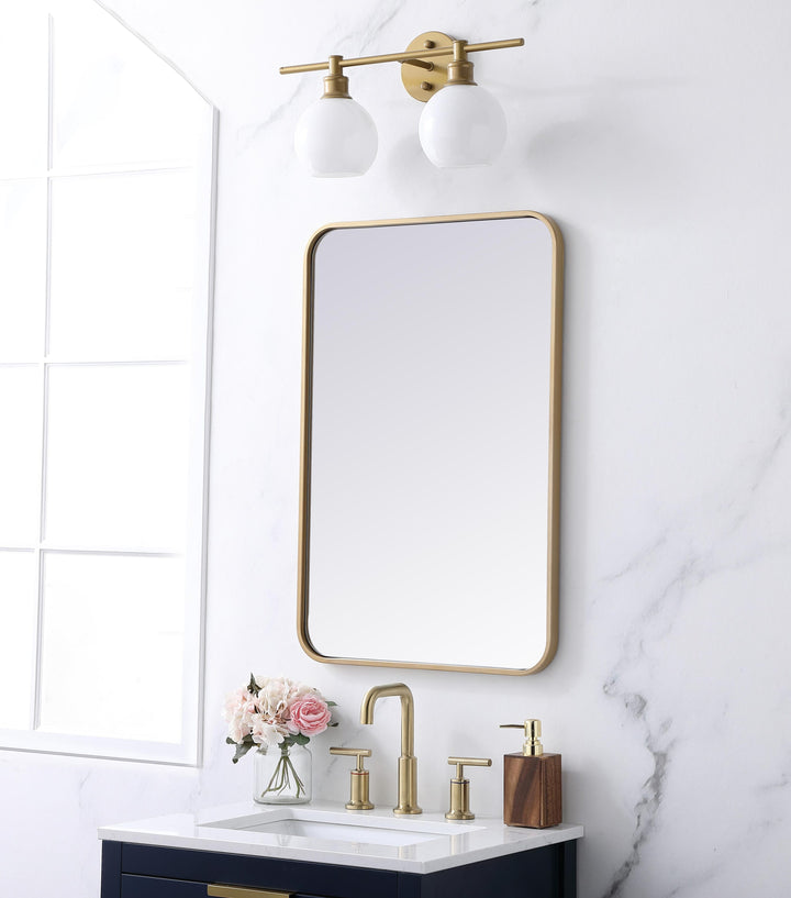 Soft Corner Metal Rectangular Mirror by Elegant - view 63