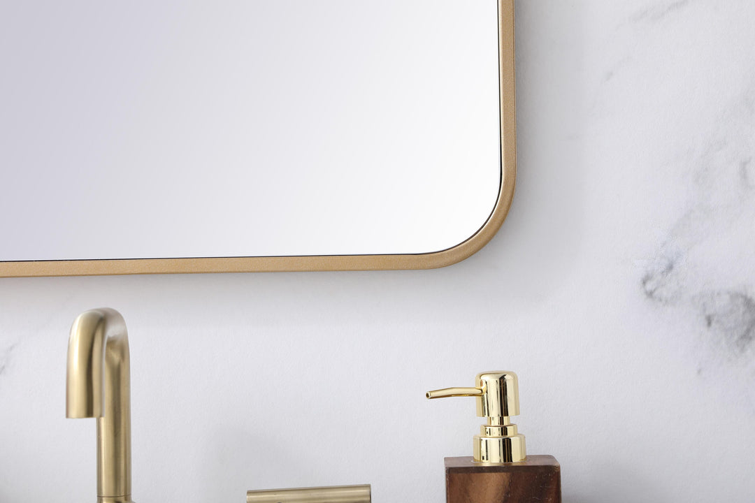 Soft Corner Metal Rectangular Mirror by Elegant - view 64