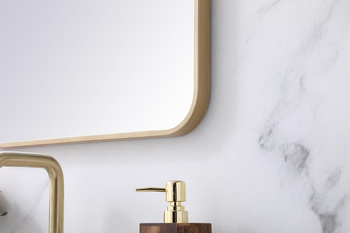 Soft Corner Metal Rectangular Mirror by Elegant - view 65