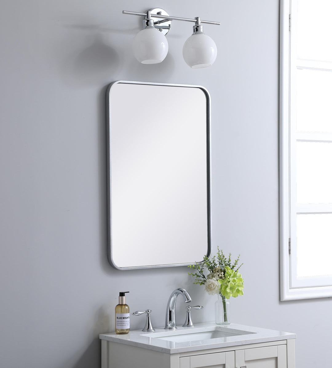 Soft Corner Metal Rectangular Mirror by Elegant - view 69