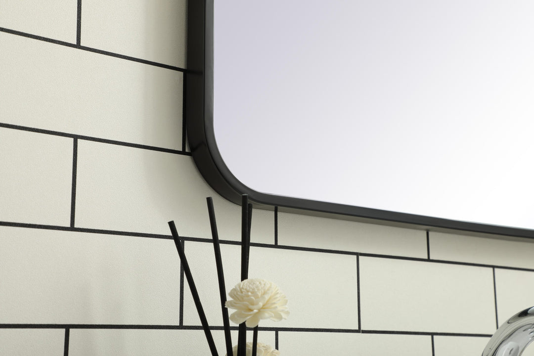 Soft Corner Metal Rectangular Mirror by Elegant - view 77