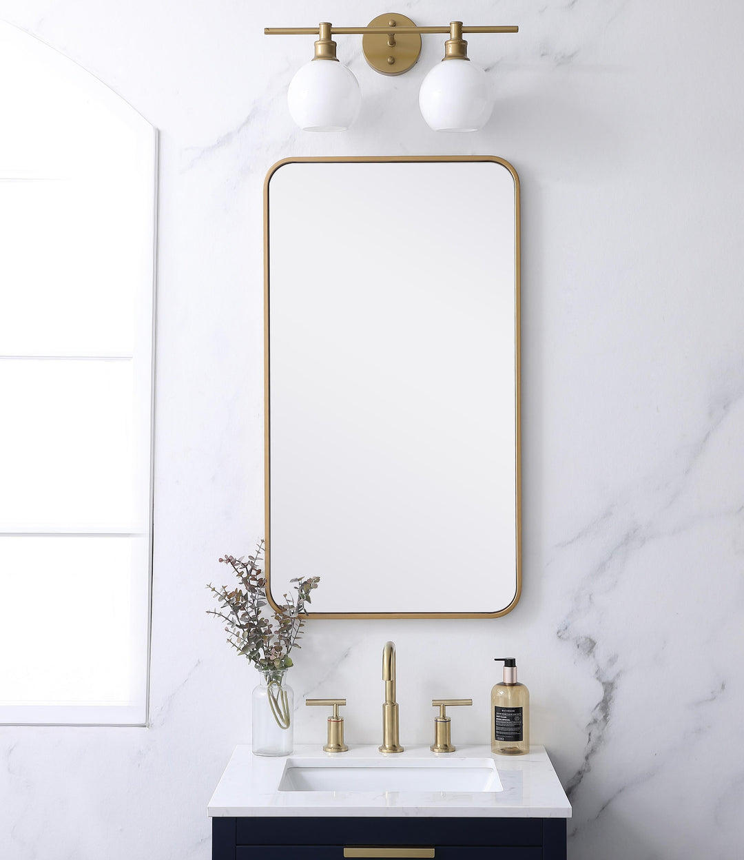 Soft Corner Metal Rectangular Mirror by Elegant - view 80