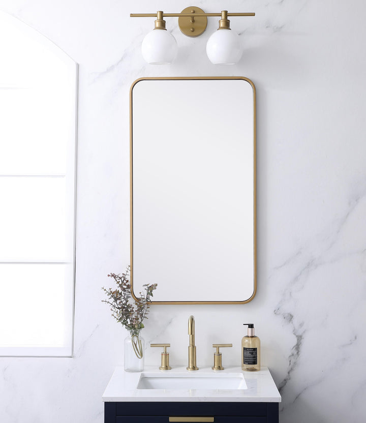 Soft Corner Metal Rectangular Mirror by Elegant - view 80