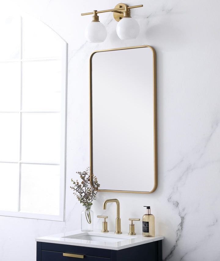 Soft Corner Metal Rectangular Mirror by Elegant - view 81
