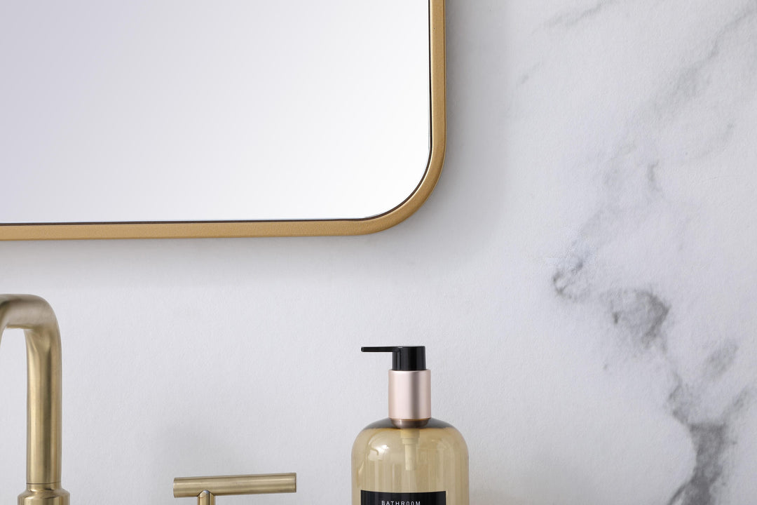 Soft Corner Metal Rectangular Mirror by Elegant - view 82