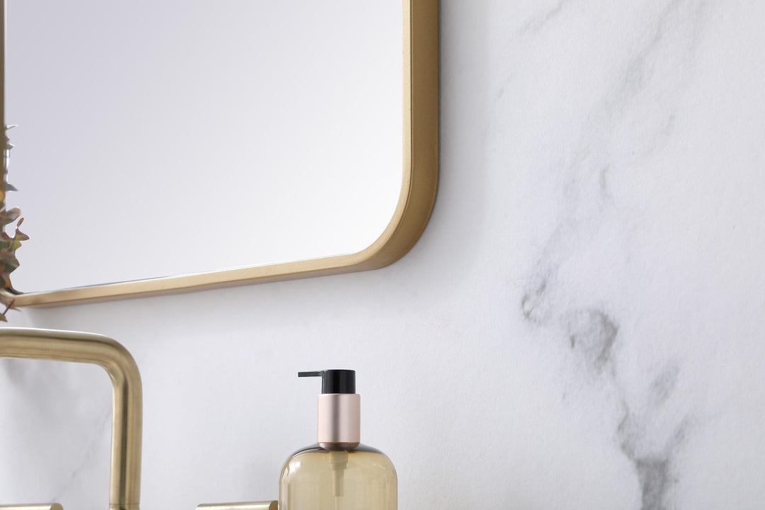 Soft Corner Metal Rectangular Mirror by Elegant - view 83