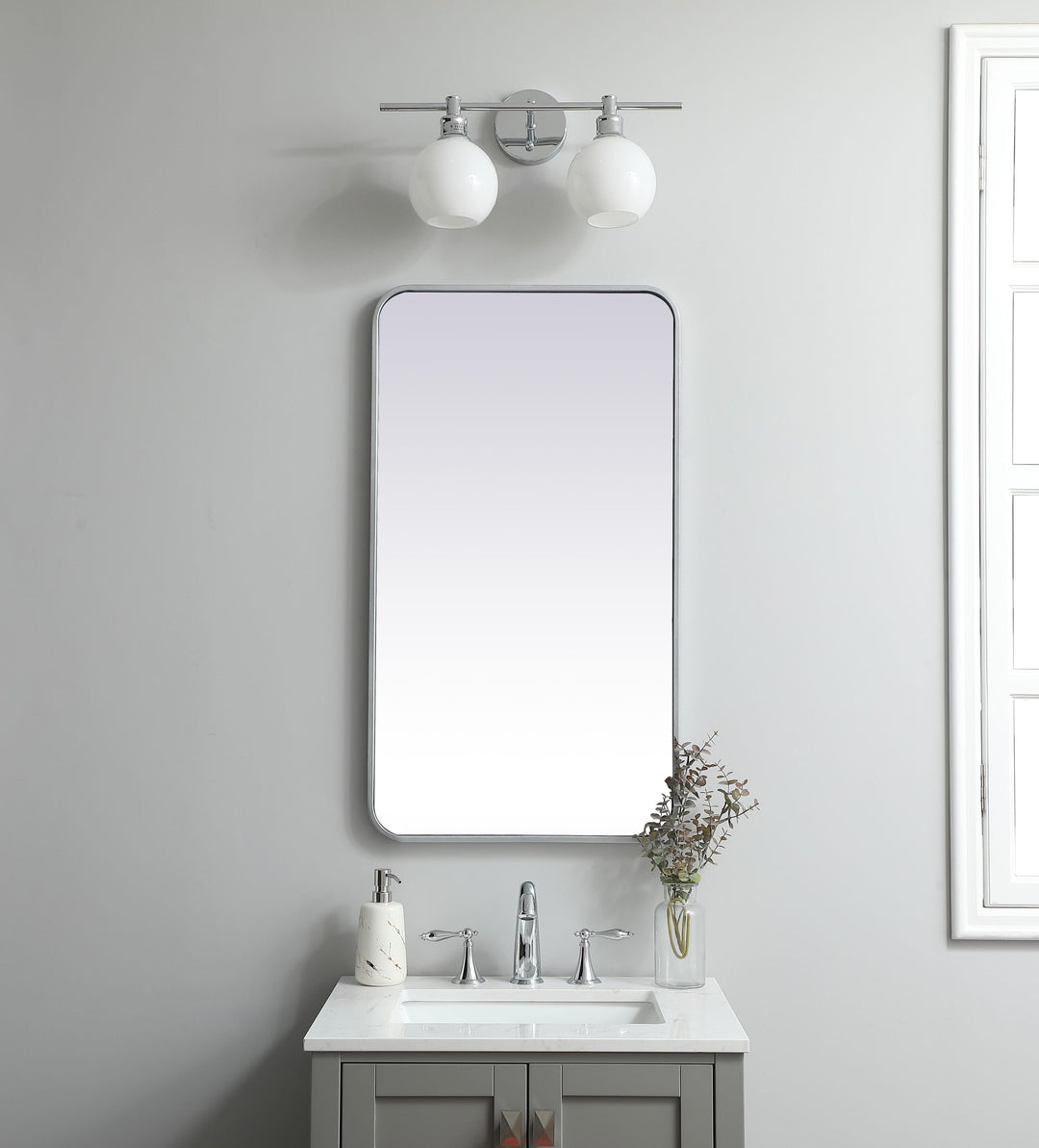 Soft Corner Metal Rectangular Mirror by Elegant - view 86