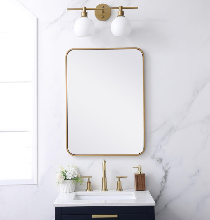 Soft Corner Metal Rectangular Mirror by Elegant - view 98