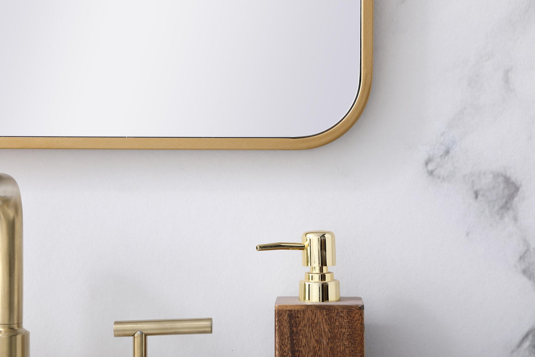 Soft Corner Metal Rectangular Mirror by Elegant - view 100